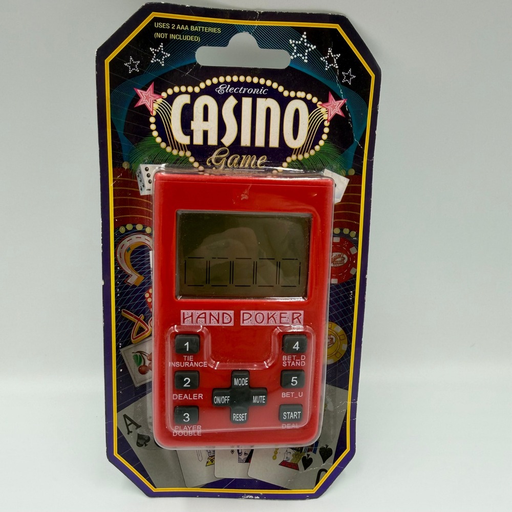 Greenbrier Electronic Casino Game Handheld Hand Poker Slots Blackjack Red New
